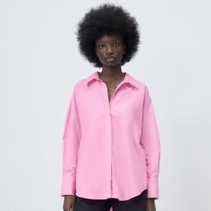 Zara Pink Poplin Shirt